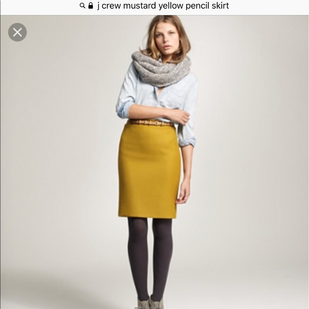J. crew Factory Mustard Yellow Pencil Skirt